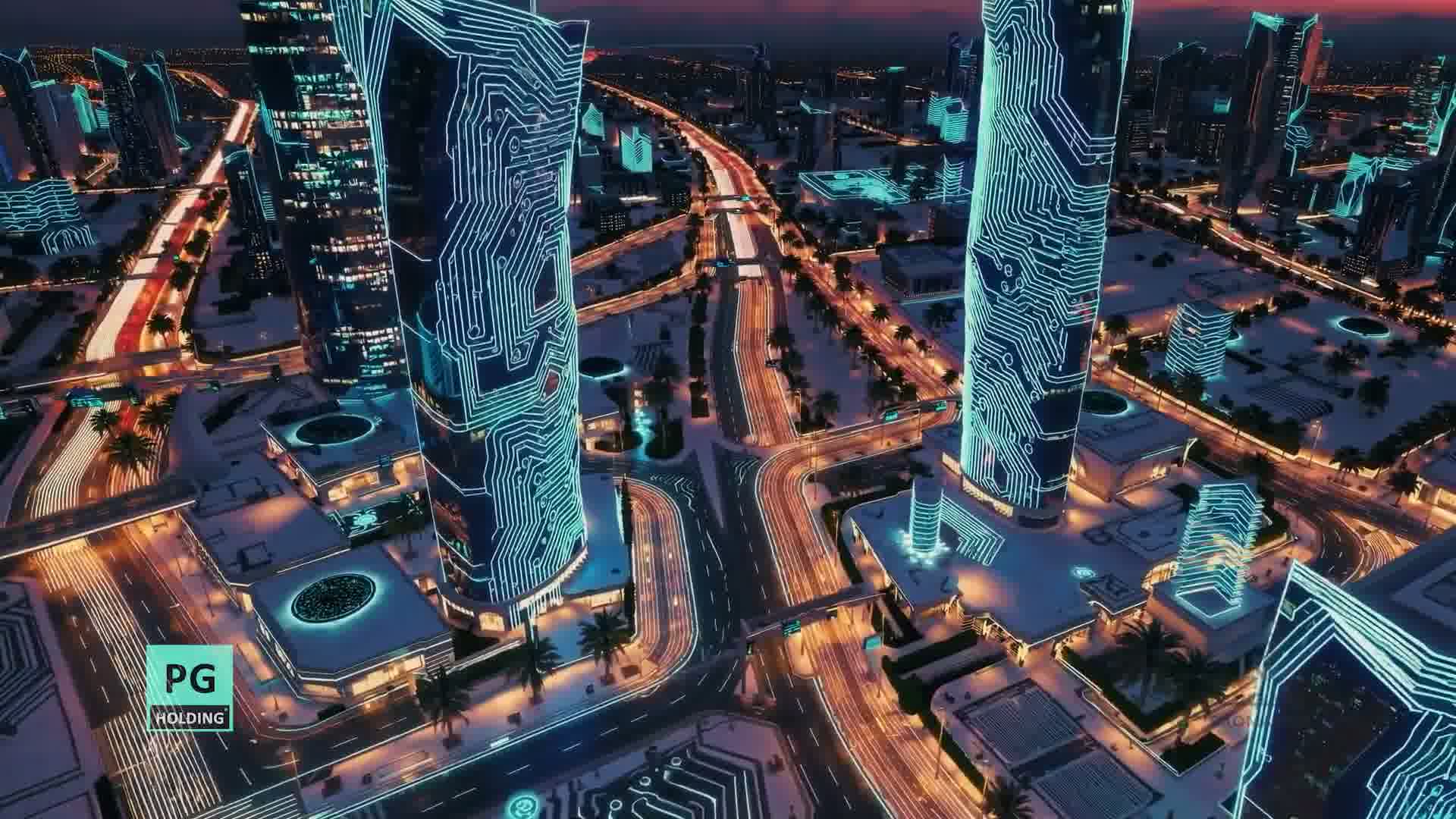 Smart city corridor with connected digital infrastructure